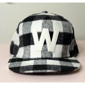 Adult Buffalo Check Flat Brim Hat Woolrich x Target Black White New Baseball Cap